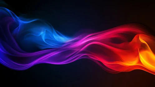 Radiant neon light waves in flowing spectrum motion.