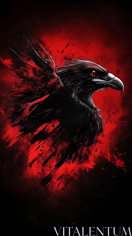 Raven erupts from scarlet smoke, slicing through the dark