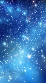 High-density starfield gradient with luminous blue nebular glow