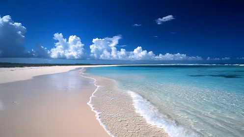 Tropical Coastal Gradient: White Sand Beach with Crystalline Turquoise Waters.