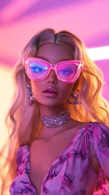 Neon dream muse coolly rules the candy-pink spotlight