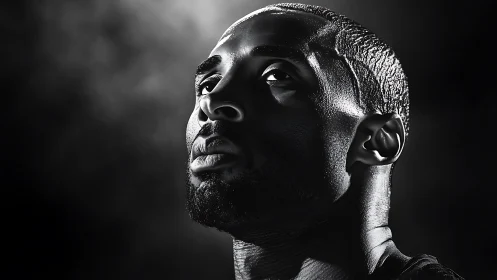 High-contrast monochrome portrait with directional rim lighting study