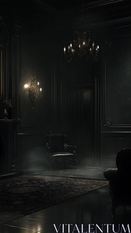 Midnight velvet parlor breathes secrets in flickering gold