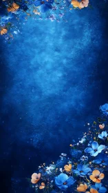 Blooming Dreams in Deep Blue Wonder