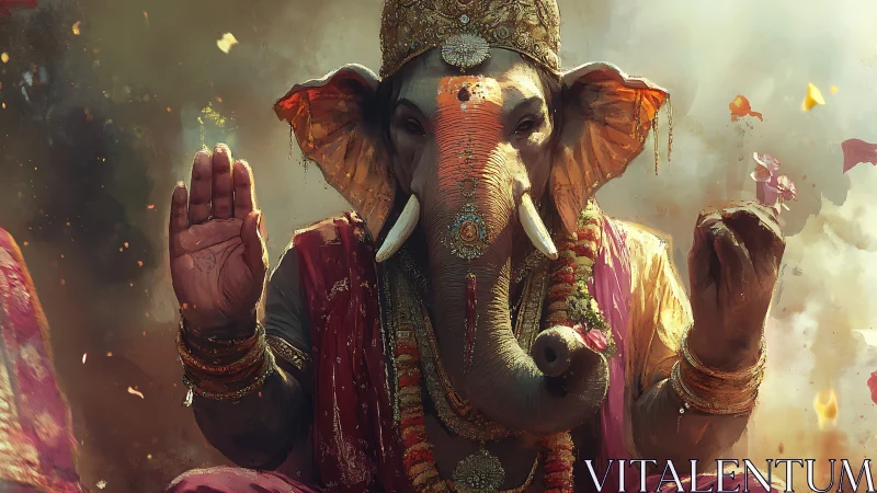 Elephant-headed deity rendered with high-fidelity digital detail.