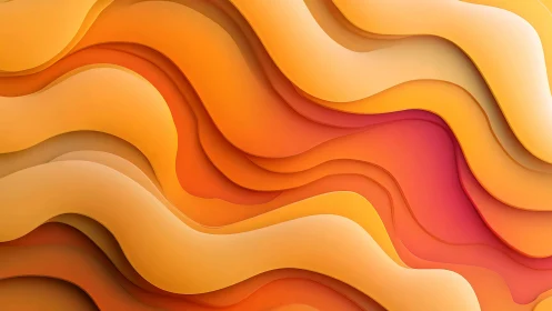 Layered orange and yellow waves form curved abstract background