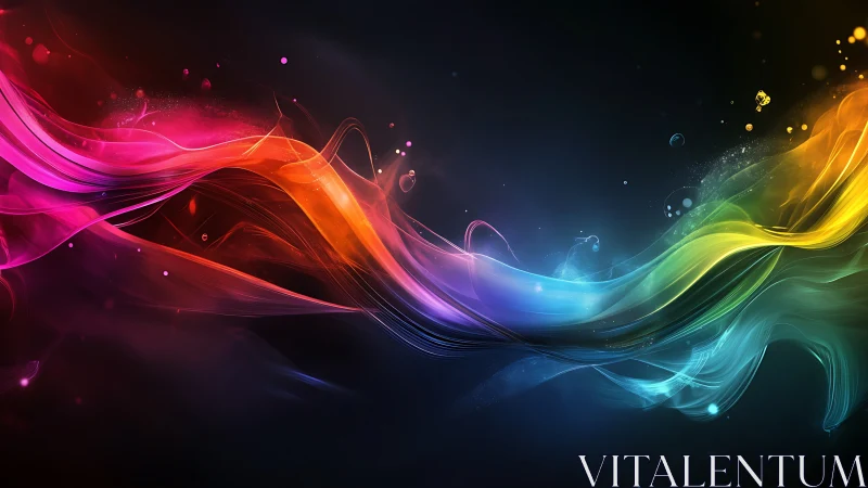 Digital painting spectrum wave with luminous flowing gradients.