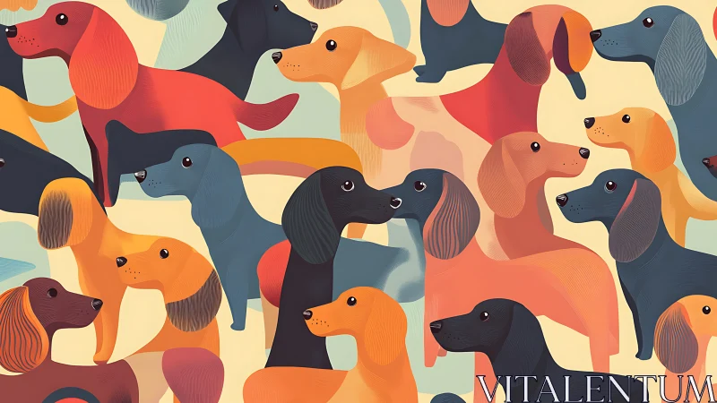 Dachshund daydreams parade in layered citrus-bright coats