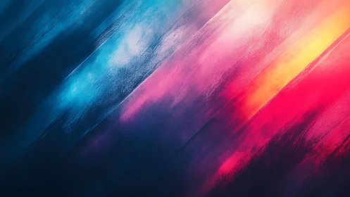 Vibrant Abstract Diagonal Streaks in Blue, Pink, and Yellow Gradient.
