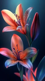 Luminescent Lilies with Gradient Iridescence Effects.