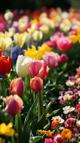 Tulip Garden Cultivars in Bloom.
