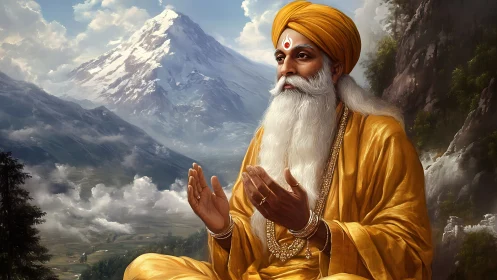 Mountain winds listen softly as the golden sage prays