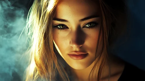 Photorealistic cinematic portrait with dramatic rim lighting.