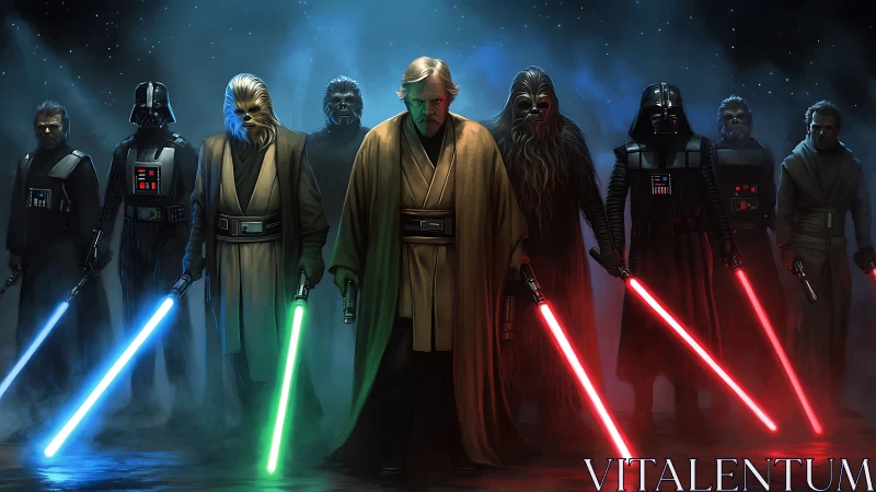 Legendary space heroes and villains uniting in the mist.