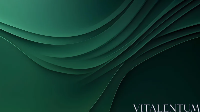 Elegant green abstract waves in modern layered digital art style.