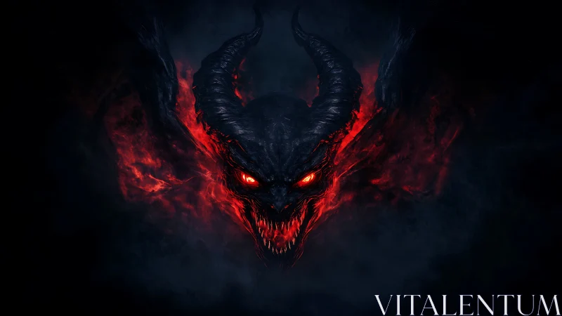 Midnight inferno grin slices through the void with ember eyes