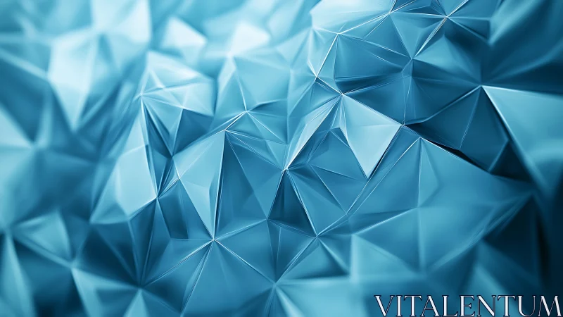 Prismatic glacier folds in shimmering blue geometry bloom.