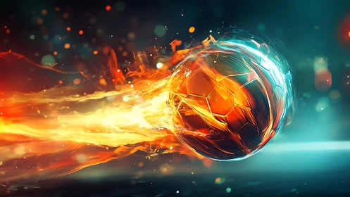 High-velocity plasma soccer ball in dynamic fluid motion field.