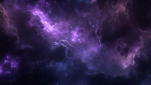 Nebula velvet skies swirling in luminous violet hush.