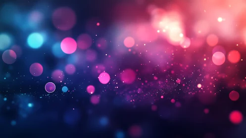 Vibrant abstract bokeh lights on a dreamy gradient background.