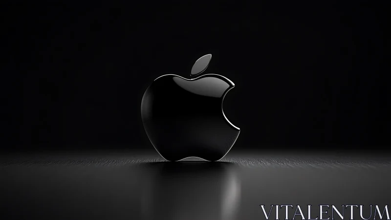 Luminous Apple Suspended in Obsidian Silence.