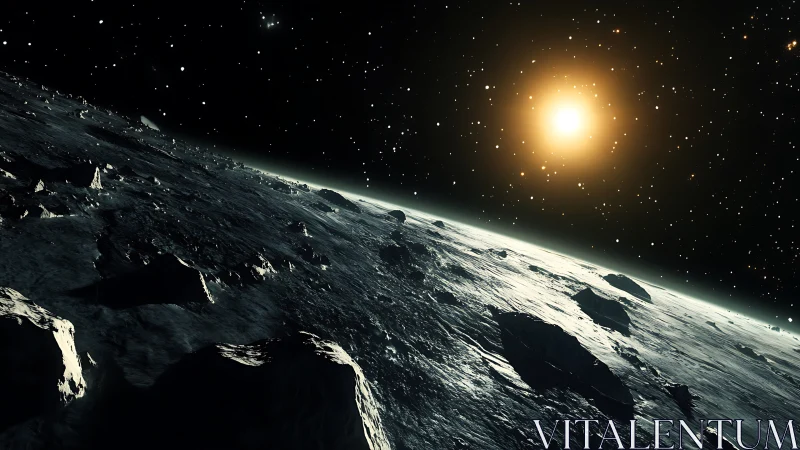 Sunrise over a lonely moon welcomes curious stargazers