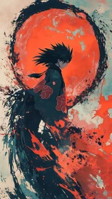 Stormborn rogue walks beneath a bleeding crimson moon.