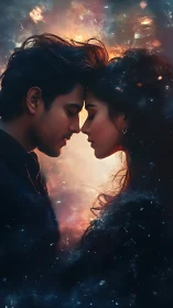 Two Hearts Glowing in the Cosmic Light.