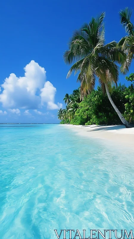 Pristine Turquoise Paradise: Tropical Shoreline Tranquility.