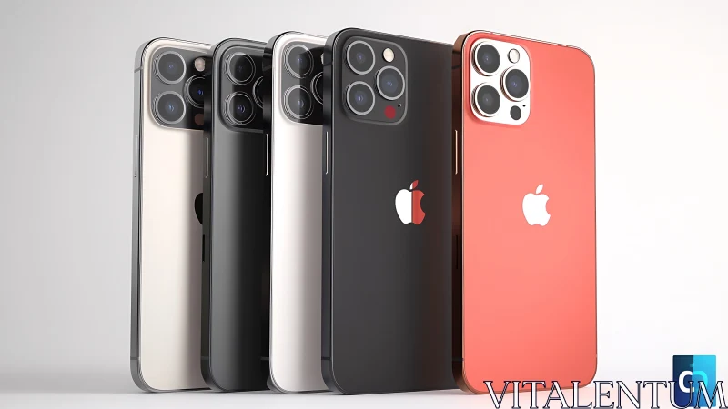 iPhone Pro models display lineup in multiple color variants.