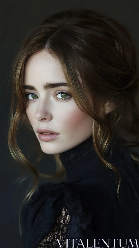 Soft-lit gaze steals the spotlight in quiet velvet darkness