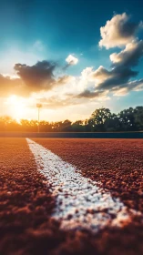 Sunlit track line stretches toward a sky full of promise