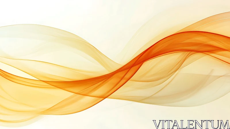 Translucent orange waveforms flow across a minimal field