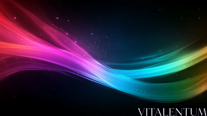 Multicolor light trails form layered spectral waves on dark field