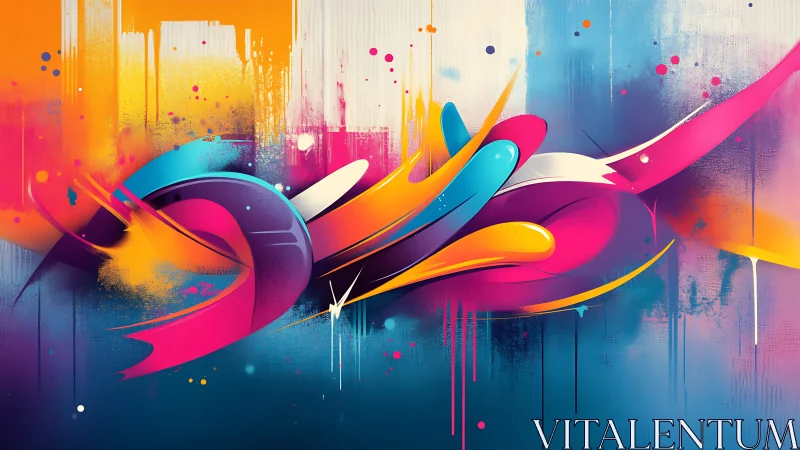 Color-splashed graffiti waves in energetic urban motion.
