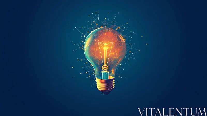 Glowing networked lightbulb symbolizing digital innovation.