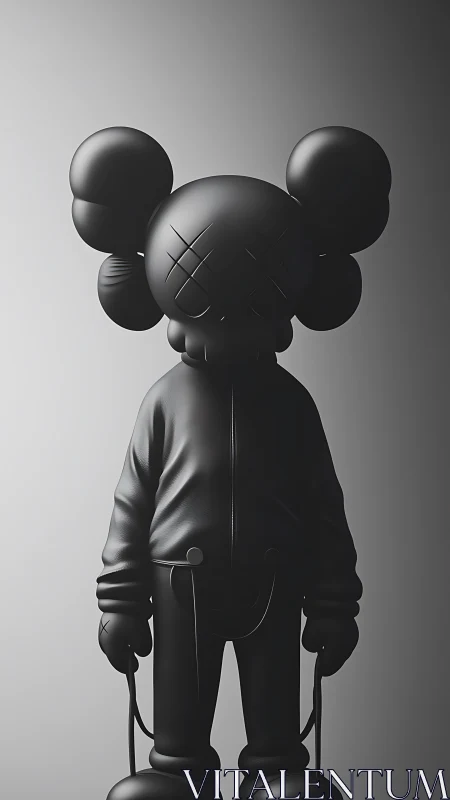 Monochrome vinyl-style figure with bulbous ears in shadow.