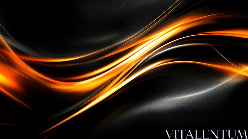 Elegant Orange and Gold Light Waves Dancing Gracefully