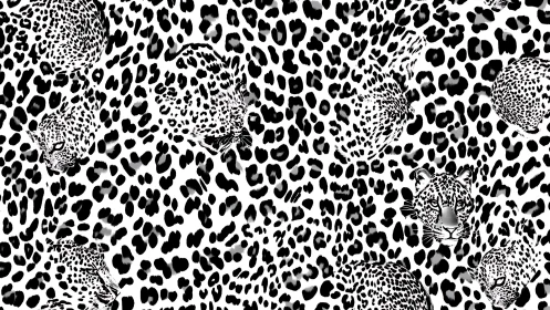 Leopards in Their Element: A Monochrome Tapestry.