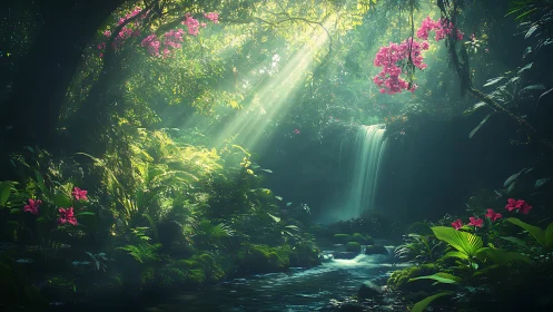 Sunbeams choreograph quiet miracles in a secret jungle cove