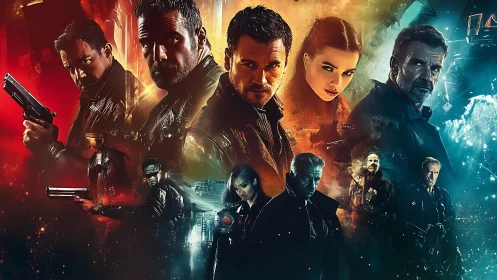 Neon-torn underworld converges in a storm of conflicted guns