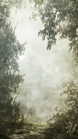 Quiet Afternoon by the Misty Water's Edge