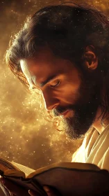 Soft starlight folds around a contemplative reader’s prayer