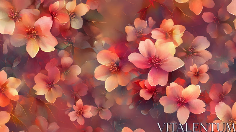 Blushing Blossoms: A Warm Embrace of Pink and Gold Flowers.