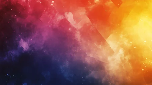 Multicolor nebular gradient with polygonal light diffusion field