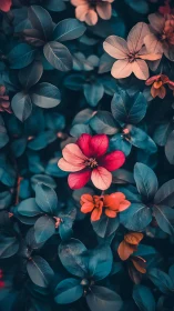 Luminescent Petals: Chromatic Botanical Layering in Dual-Tone Illumination.