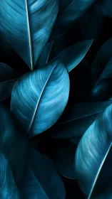 Sculpted teal foliage forms layered abstract botanical planes