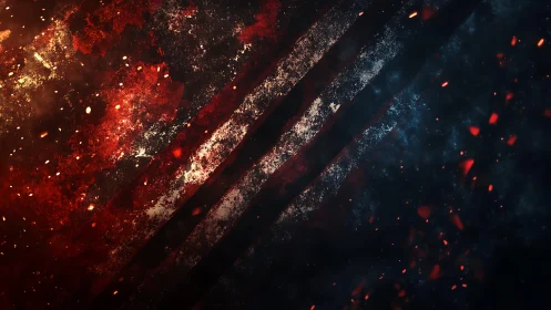 Fierce Claw Marks on Fiery Abstract Background Digital Art.