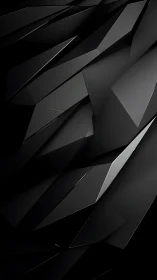 Angular black geometric planes forming layered abstract surface.
