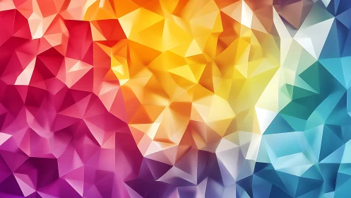 Prismatic low poly gradient glows with vibrant abstract energy
